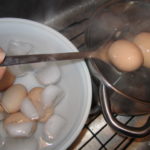 egg boiling pasta spoon
