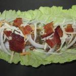 Ultra Low Carb Bacon Cheeseburger on Napa Cabbage
