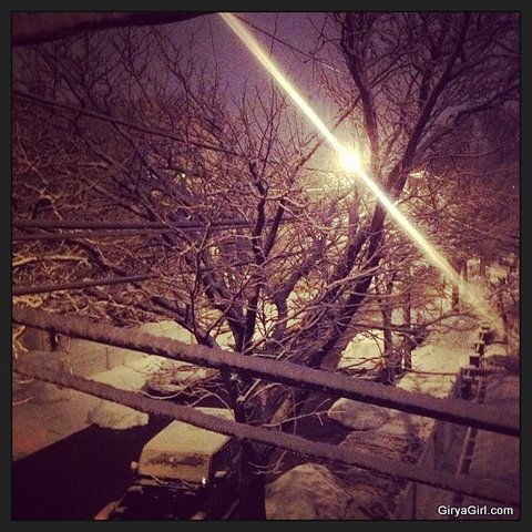Snow Night in Somerville, Boston Area