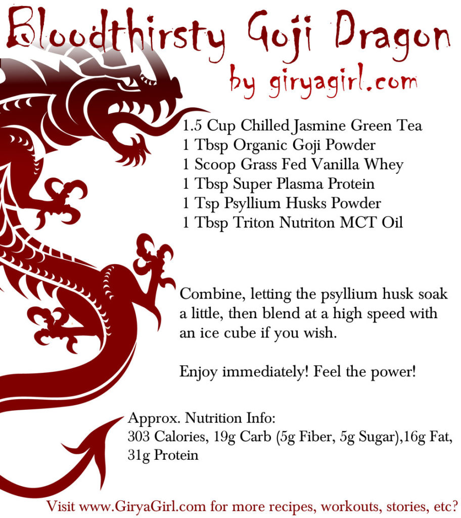 Bloodthirsty goji dragon protein shake recipe