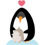 penguin mom n baby
