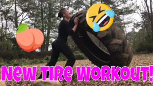 new Tire flip and kettlebell emom workout and video
