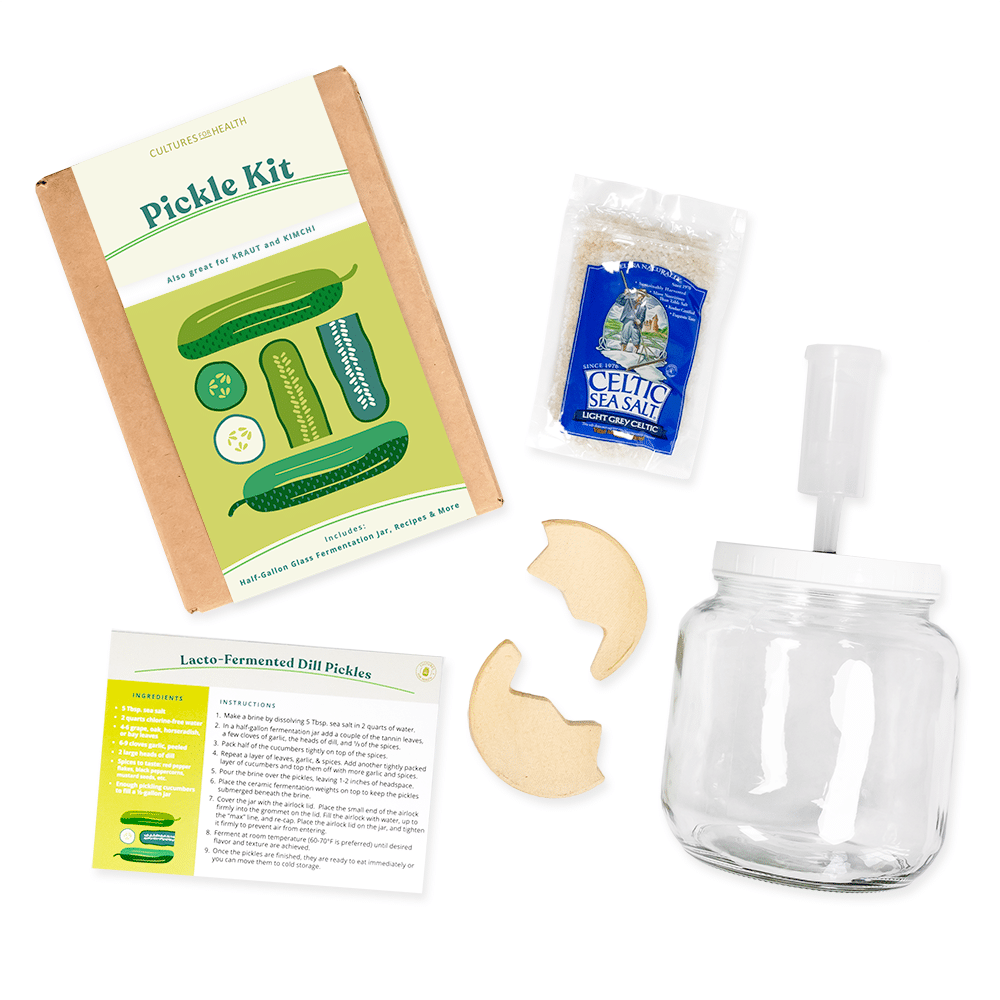 Cultures for Health pickling pickle kit with instructions, jar fermenter and more